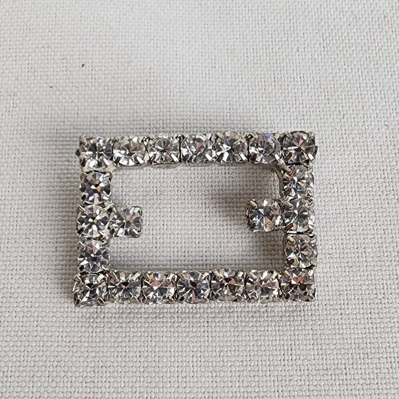 Vintage Silver Tone Square Brooch - Picture 1 of 4